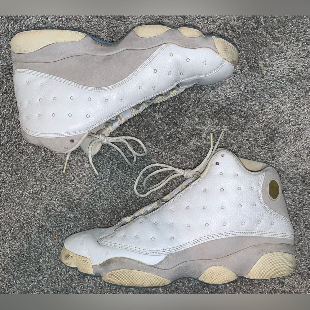 Nike Air Jordan 13 Retro Neutral Grey 2005 Size 7 310004-103 White XIII Blue